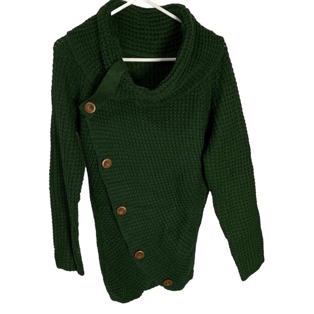 Green Cowl Neck Sweater.